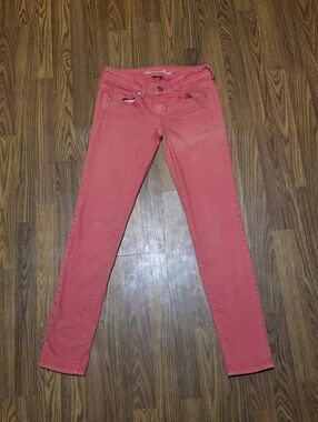 Womens Y2K American Eagle Pink Skinny Stretch Jeans Size 2 AEO Denim F21